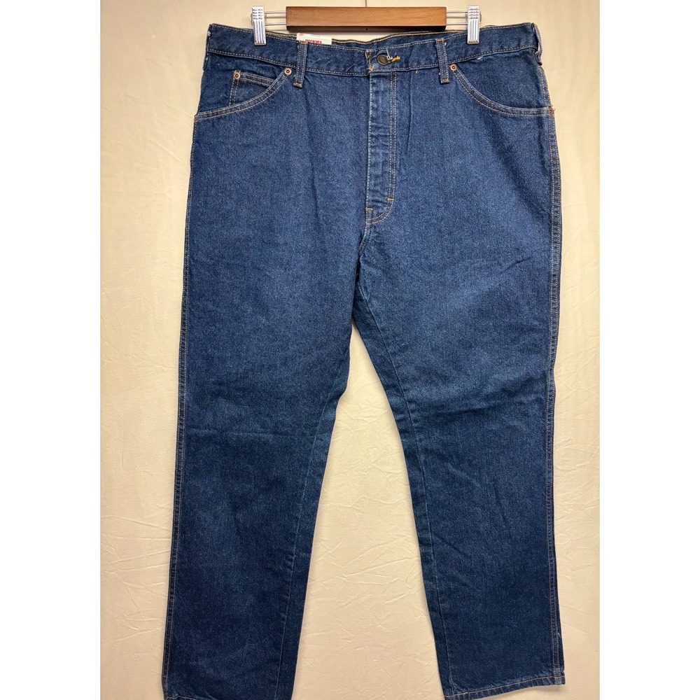 Dickies Straight Leg Jeans Mens Blue Denim Regular Fit Fits Over Boots 38x32 NWT